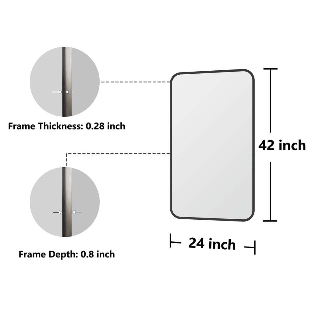 Thryvalis Metal Framed Bathroom Mirror
