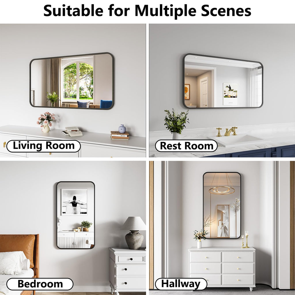 Thryvalis Metal Framed Bathroom Mirror