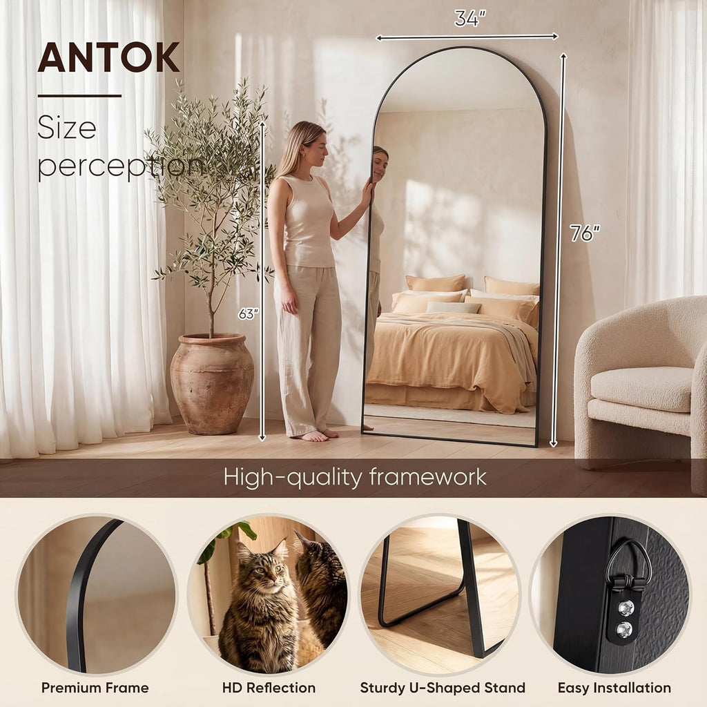Full Length Mirror, 76"x34" Floor Mirror